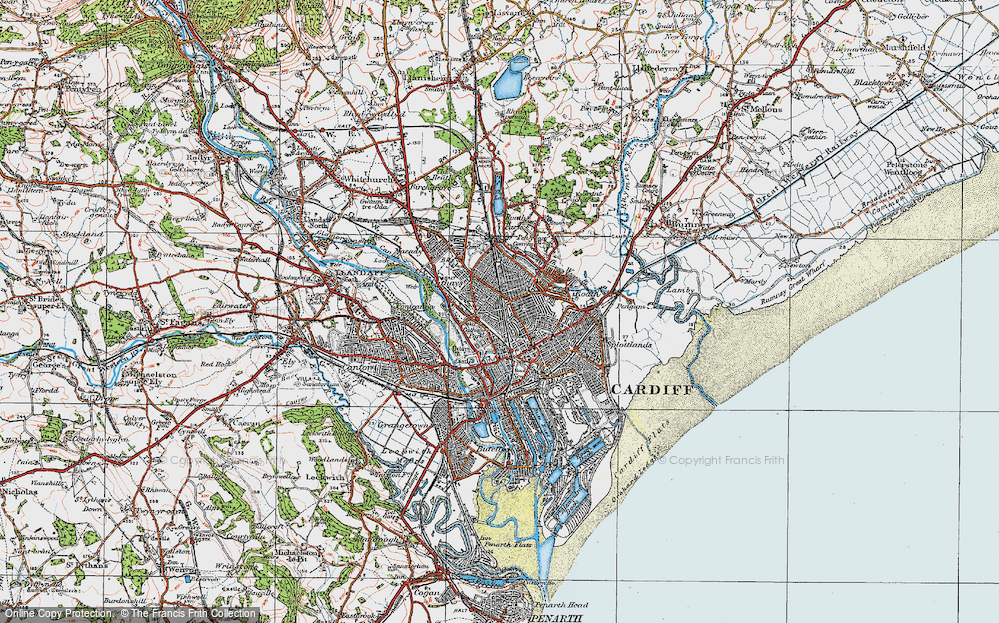 Old Map of Cathays, 1919 in 1919
