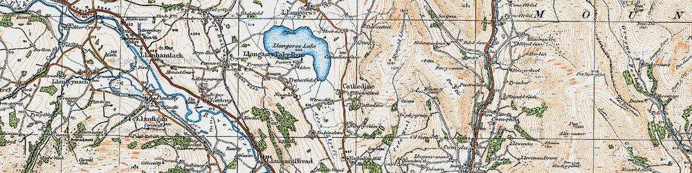 Old map of Cathedine in 1919