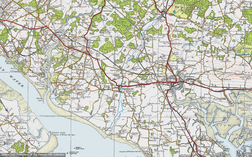 Old Map of Catisfield, 1919 in 1919