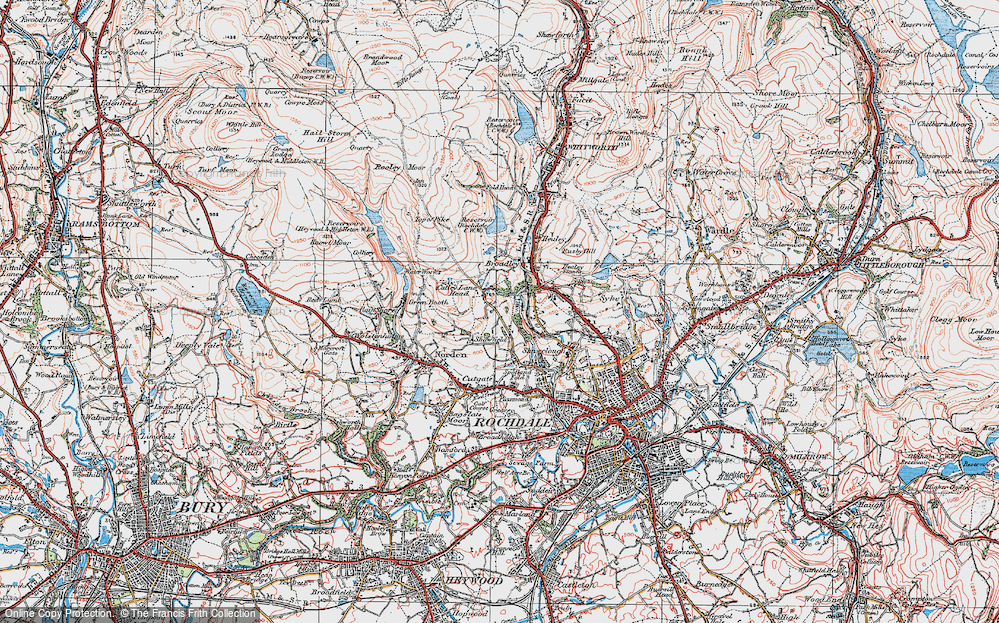 Old Map of Catley Lane Head, 1924 in 1924