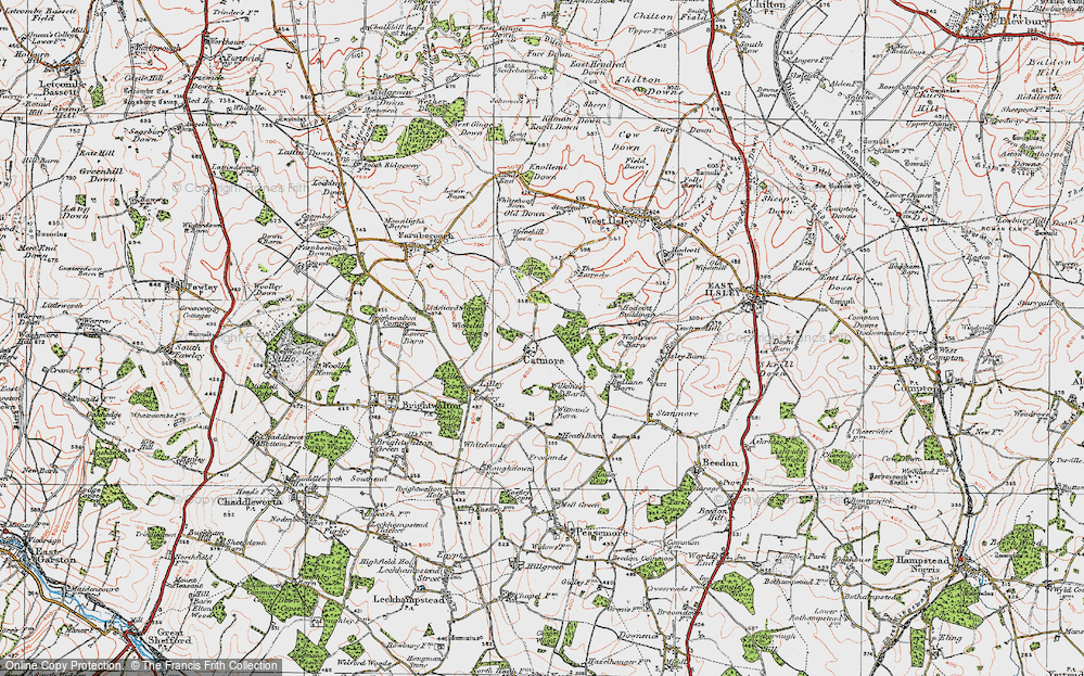 Old Map of Historic Map covering Woolvers Barn in 1919