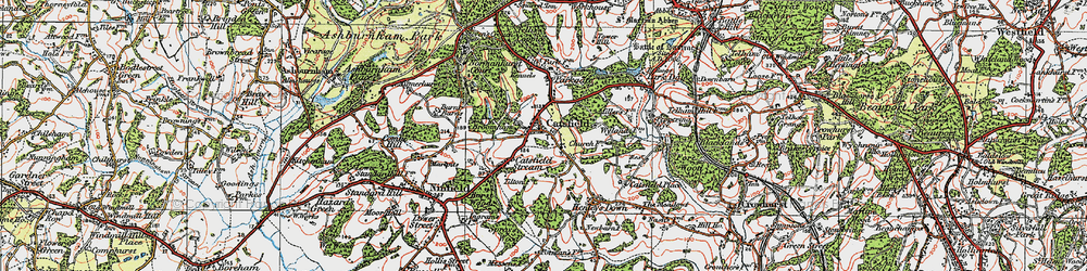 Old map of Catsfield in 1921