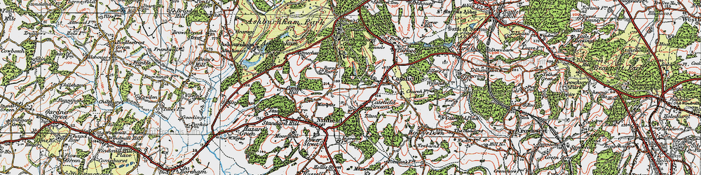 Old map of Catsfield Stream in 1921