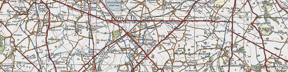 Old map of Catshill in 1921