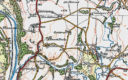 Old map of Catstree in 1921