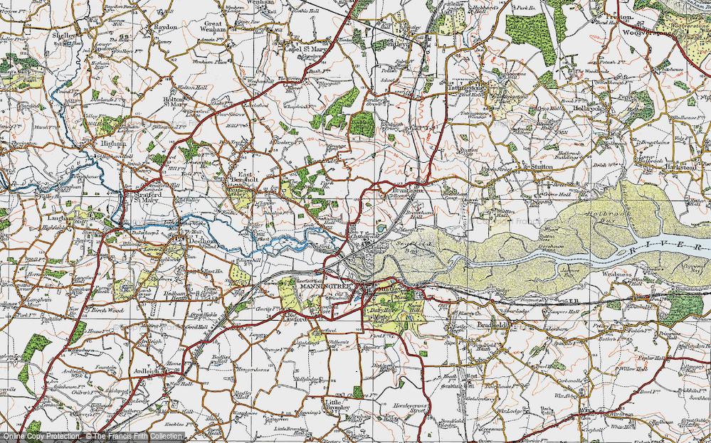 Old Map of Cattawade, 1921 in 1921