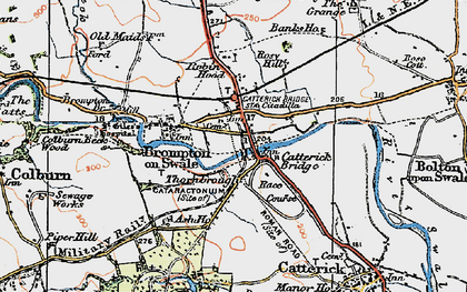 Old map of Catterick Bridge in 1925