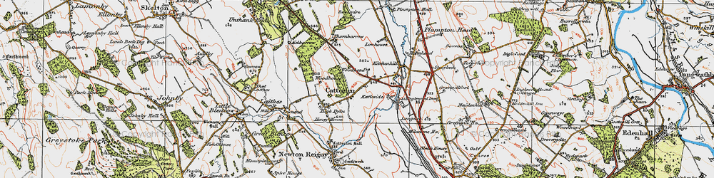 Old map of Catterlen in 1925
