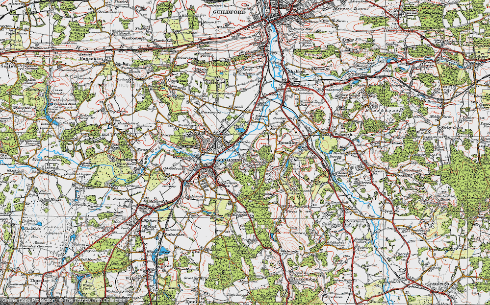 Old Map of Catteshall, 1920 in 1920