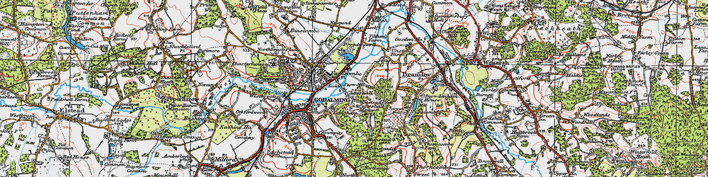 Old map of Catteshall in 1920