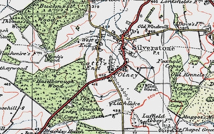 Old map of Cattle End in 1919