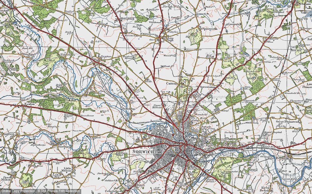 Old Map of Catton Grove, 1922 in 1922
