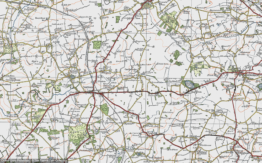 Old Map of Caudlesprings, 1921 in 1921