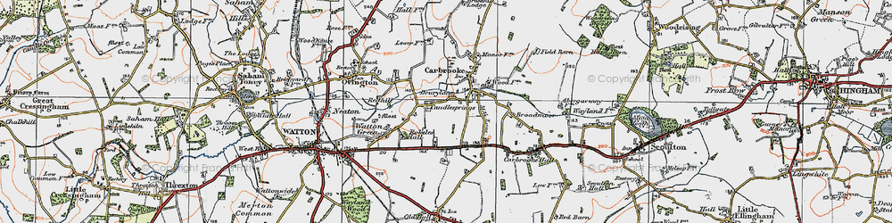 Old map of Caudlesprings in 1921