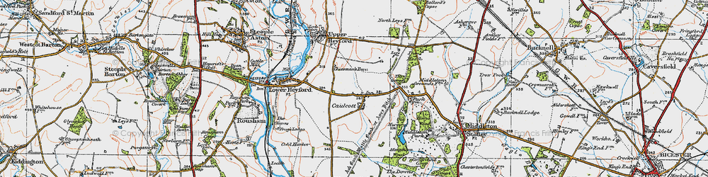 Old map of Caulcott in 1919