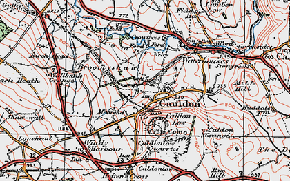 Old map of Cauldon in 1921