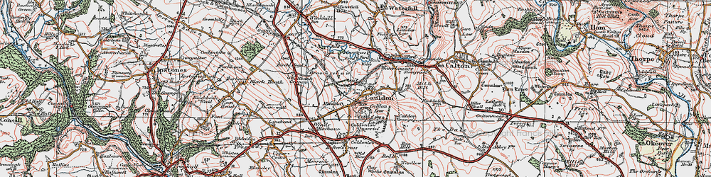 Old map of Cauldon in 1921