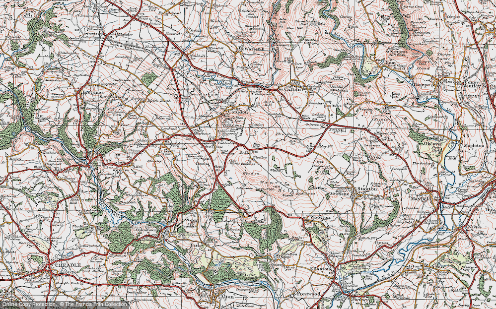 Old Map of Historic Map covering Wardlow in 1921