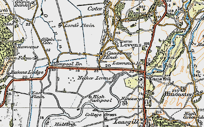 Old map of Levens Hall in 1925