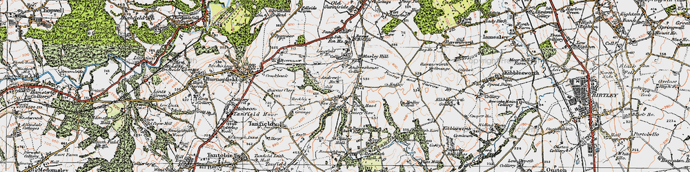 Old map of Causey in 1925