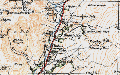 Old map of Bluecaster Side in 1925