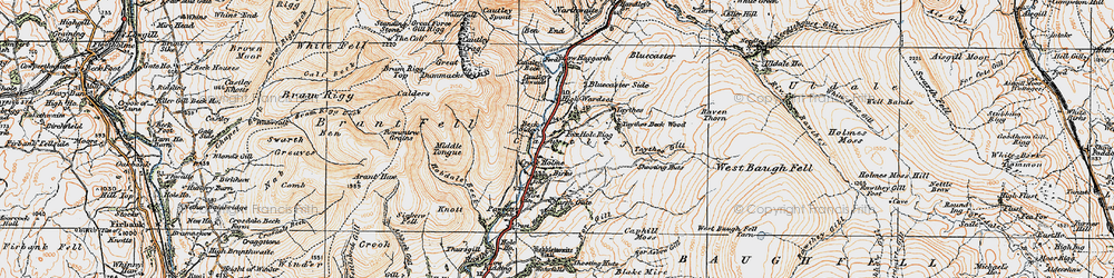 Old map of Cautley in 1925