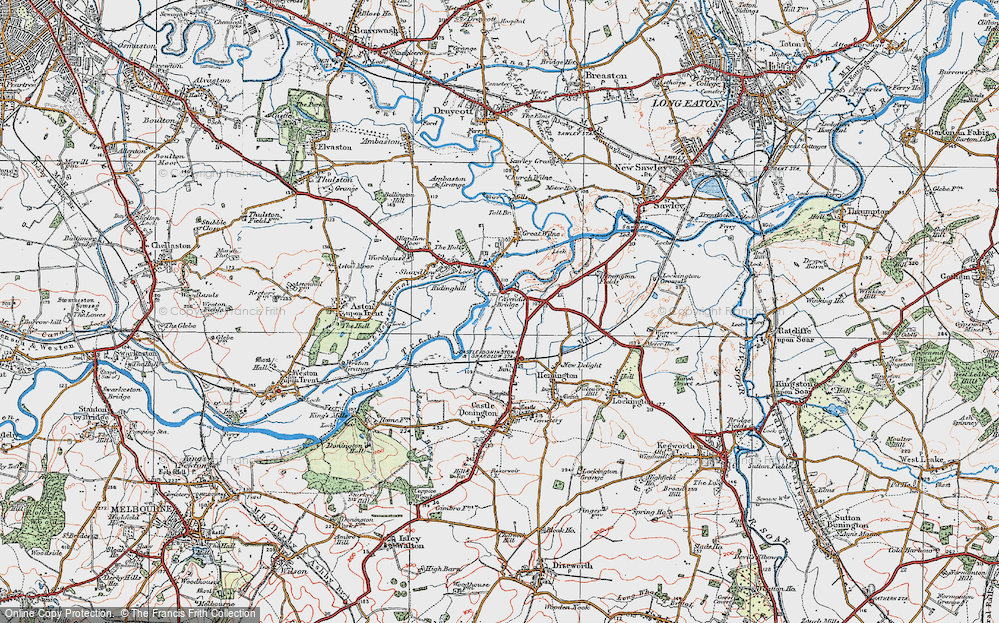 Old Map of Cavendish Bridge, 1921 in 1921