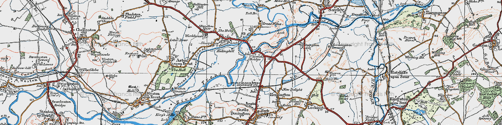 Old map of Cavendish Bridge in 1921