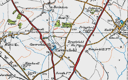 Old map of Caversfield in 1919