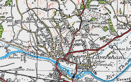 Old map of Caversham in 1919