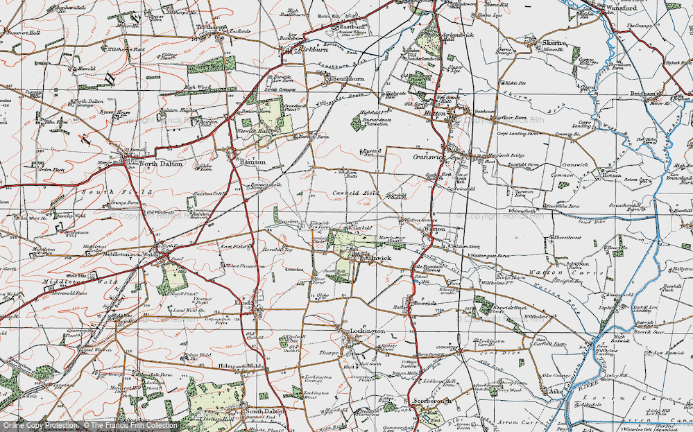Old Map of Historic Map covering Burn Butts in 1924