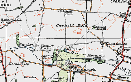 Old map of Bracken in 1924