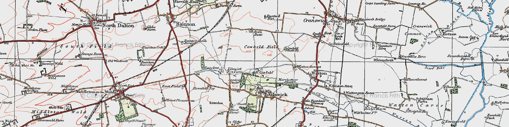 Old map of Bracken in 1924
