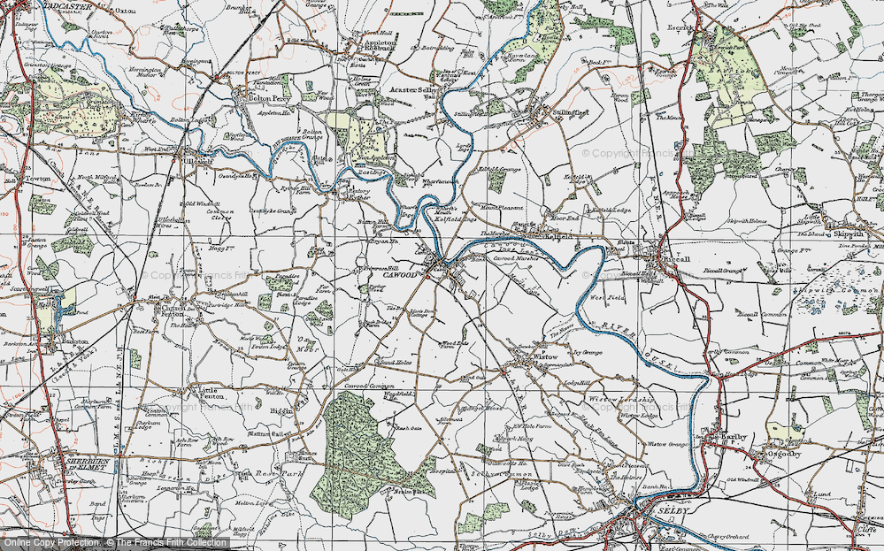 Old Map of Cawood, 1924 in 1924