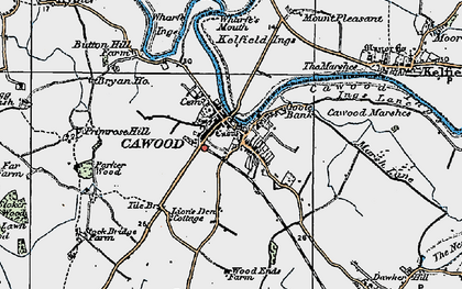 Old map of Cawood in 1924