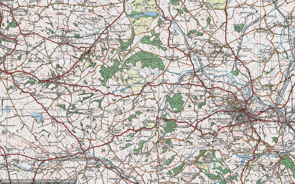 Old Map of Cawthorne, 1924 in 1924