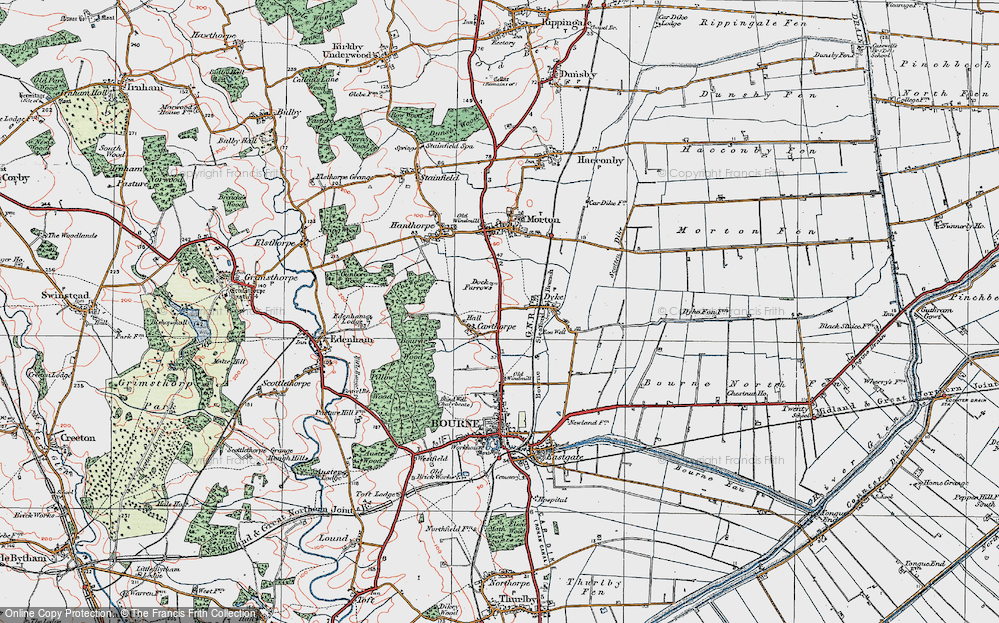Old Map of Cawthorpe, 1922 in 1922