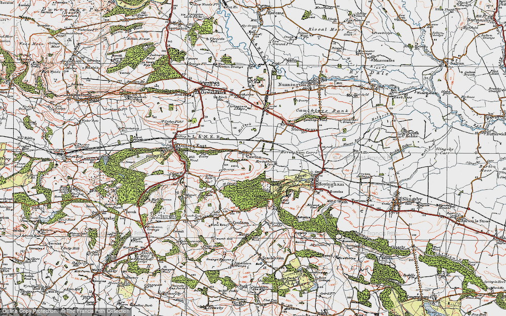 Old Map of Cawton, 1925 in 1925
