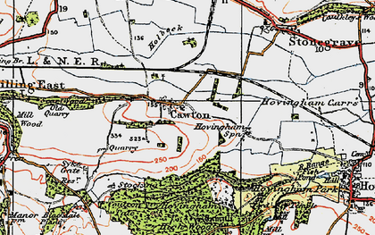 Old map of Cawton in 1925
