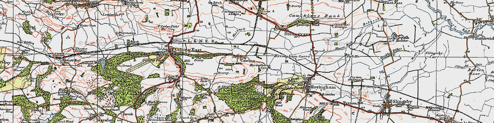 Old map of Cawton in 1925