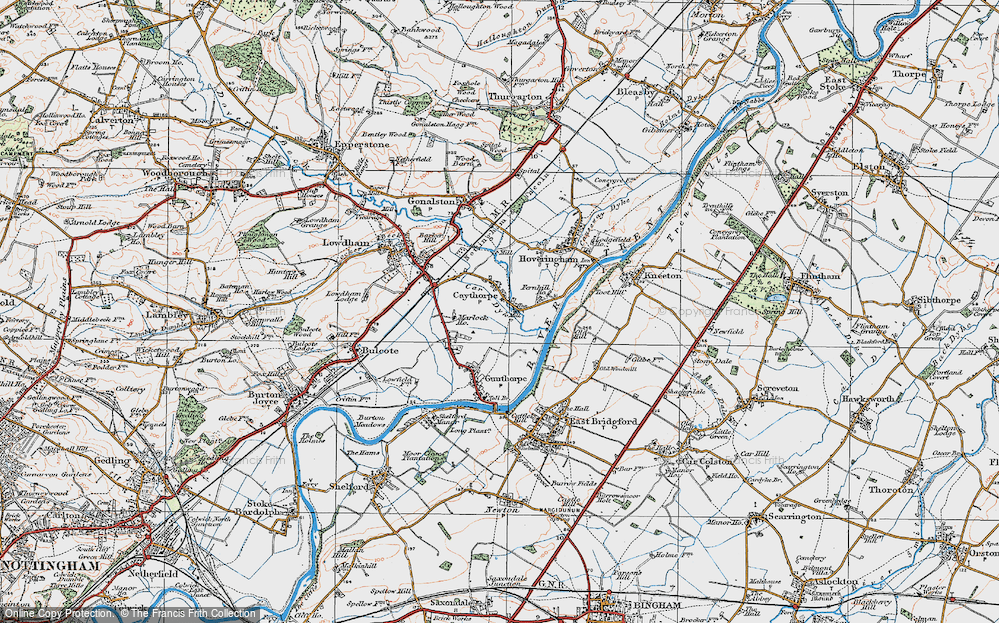 Old Map of Caythorpe, 1921 in 1921