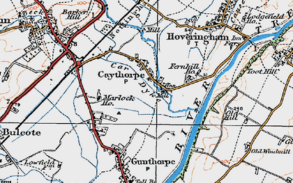 Old map of Caythorpe in 1921