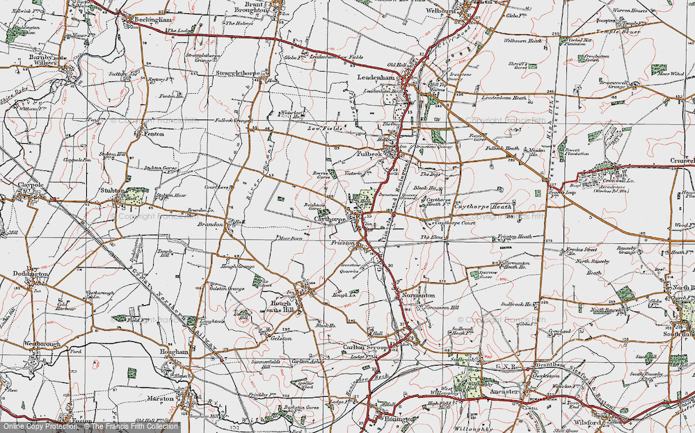 Old Map of Caythorpe, 1922 in 1922
