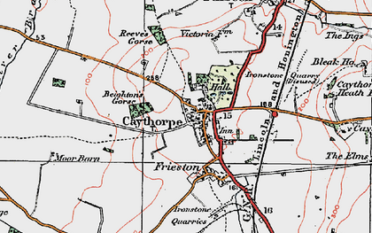 Old map of Caythorpe in 1922