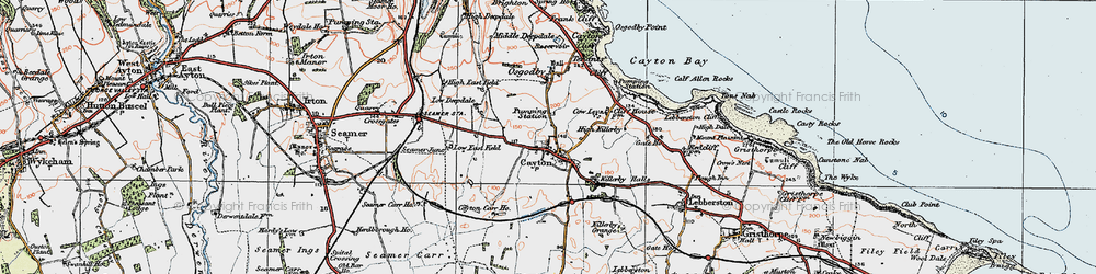 Old map of Cayton in 1925