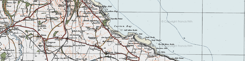 Old map of Cayton Bay in 1925