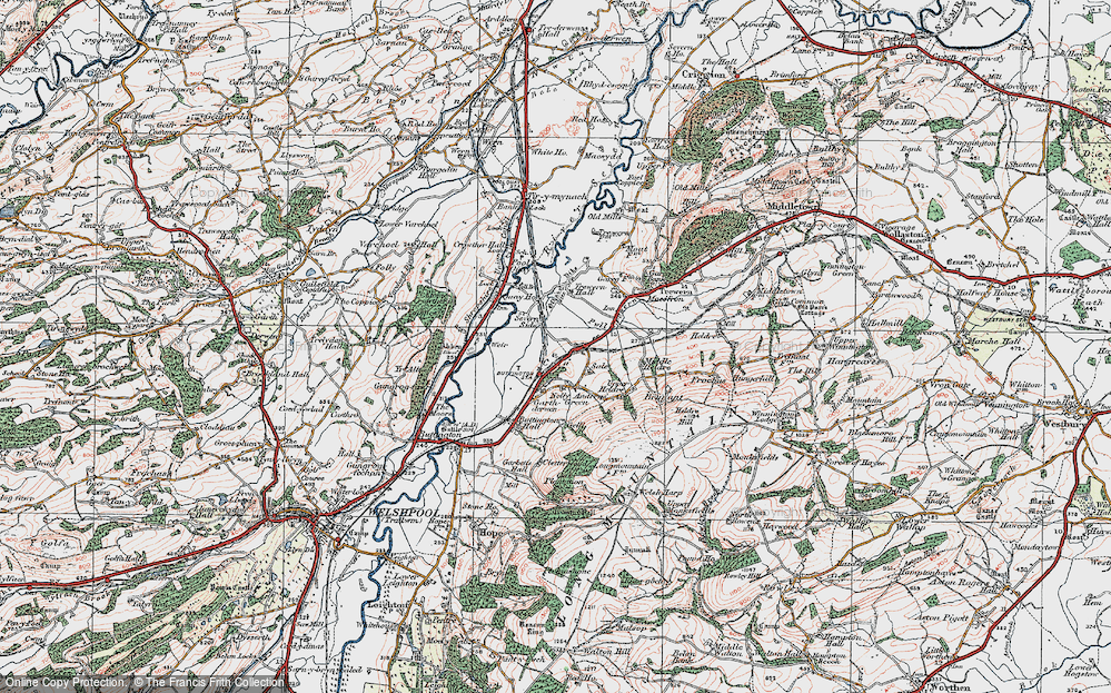 Old Map of Cefn, 1921 in 1921