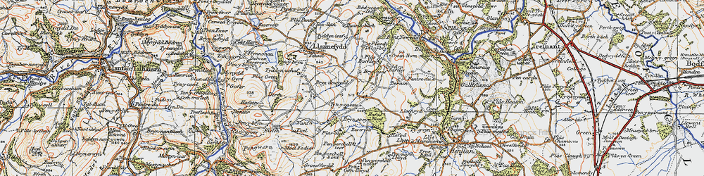 Old map of Brun-goleu in 1922