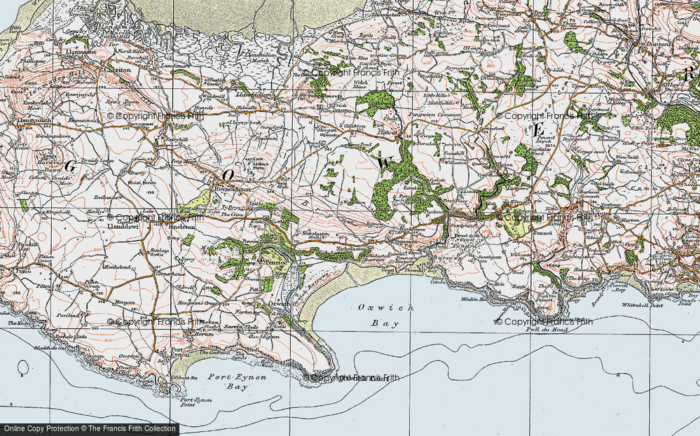 Old Map of Historic Map covering Perriswood in 1923
