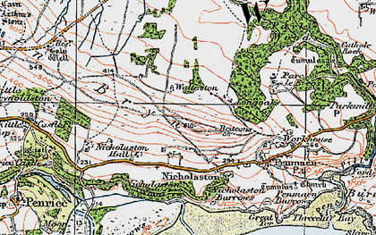 Old map of Perriswood in 1923